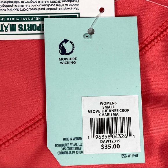 DSG Womens Momentum Performance Above The Knee Crop Tights Leggings Size S NWT - Picture 9 of 12